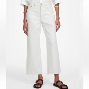 Madewell White Low Slung Baggy Crop Jeans 25